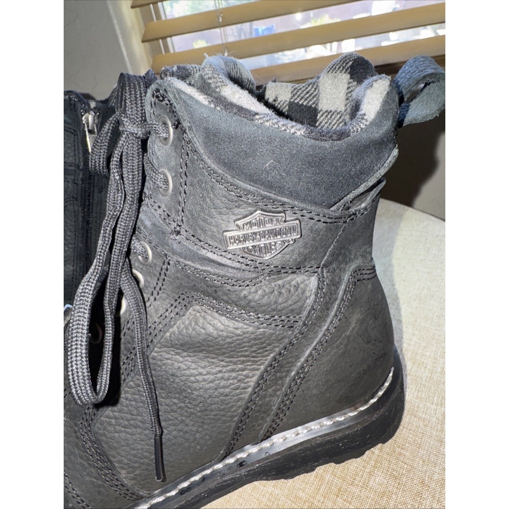 Harley Davidson Black Leather Motorcycle Boots Style 96006 SZ 9.5 M - Picture 4 of 8